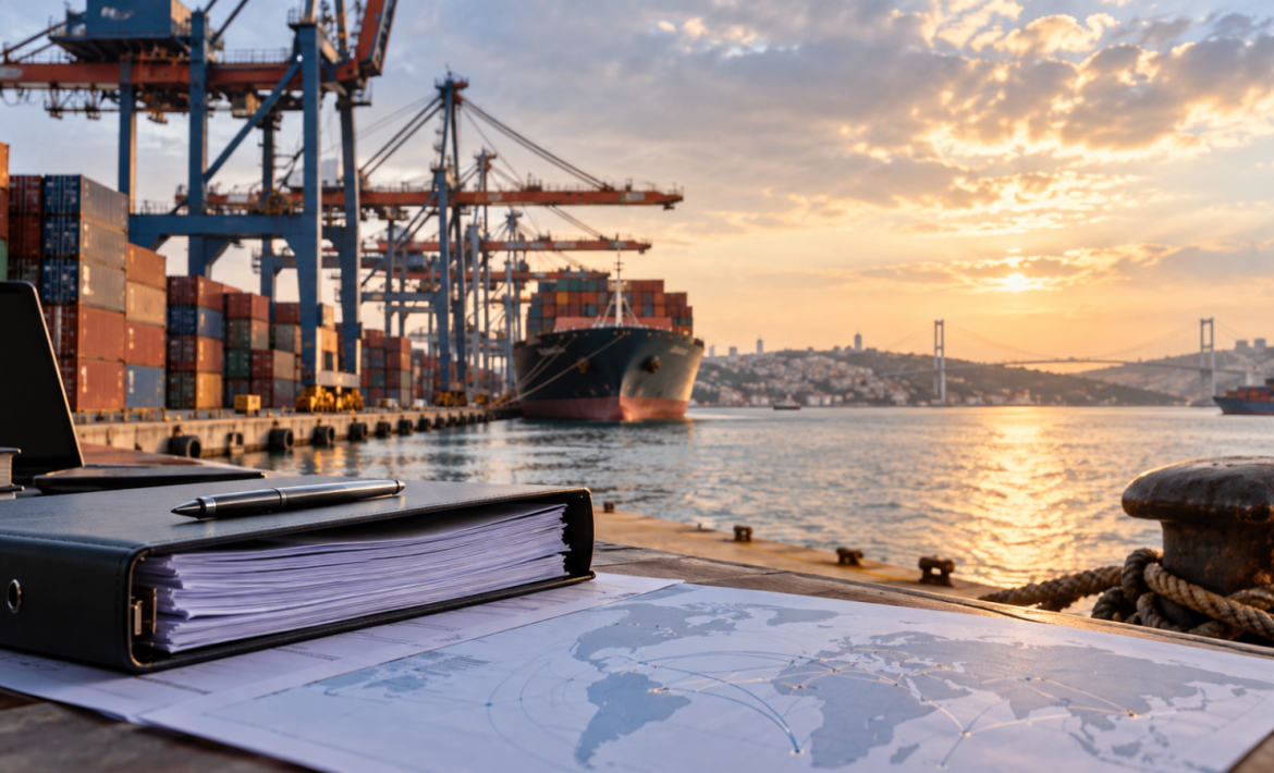 Türkiye’de OFAC yaptırımlarını simgeleyen uluslararası liman ve ticaret belgeleri