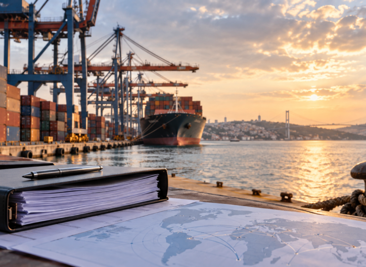 Türkiye’de OFAC yaptırımlarını simgeleyen uluslararası liman ve ticaret belgeleri